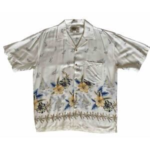 Splatt Resortwear Men Vintage 90s Button Down Hawaiian Shirt Size M Oversized
